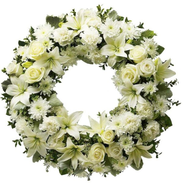 Mix White Flowers Wreath