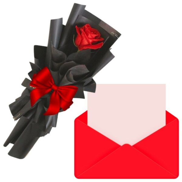 ADDON Product - Greeting Card + Red Rose Bouquet