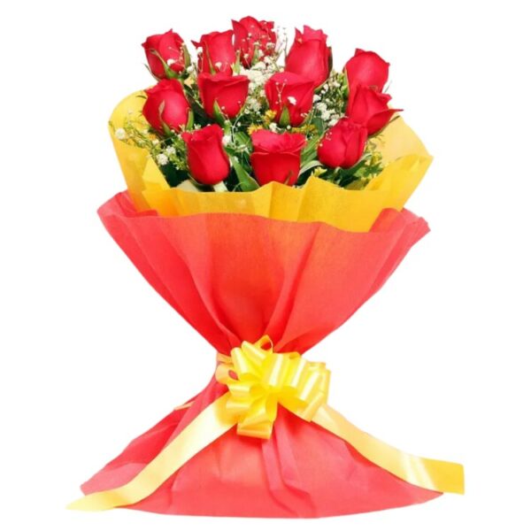 12 Red Roses Designer Bunch