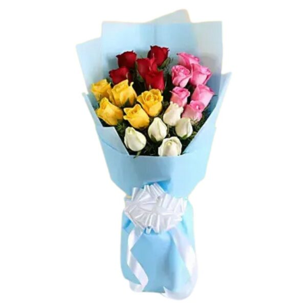 21 Mix Color Roses Bouquet