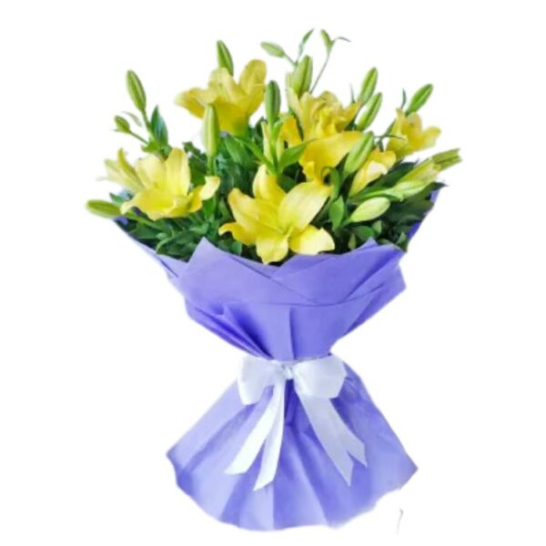 A Premium Bouquet of 7 Yellow Lilies