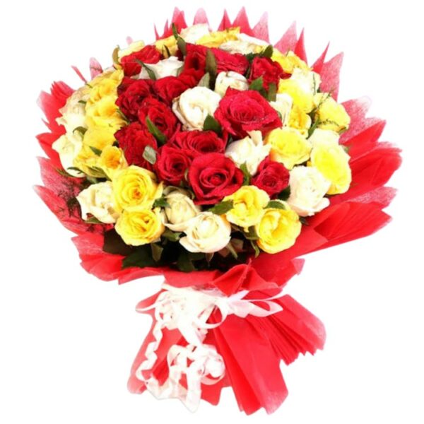 51 Mix Color Roses Big Designer Bunch