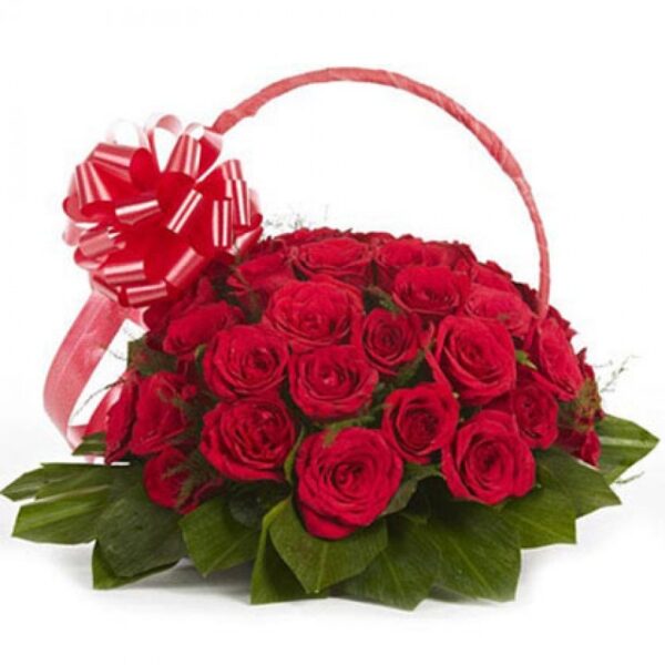 51 Red Roses Big Basket Arrangement