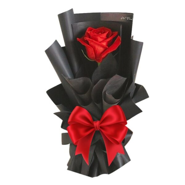 # 00001 - A Unique Bouquet of Red Rose in Royal Black Paper