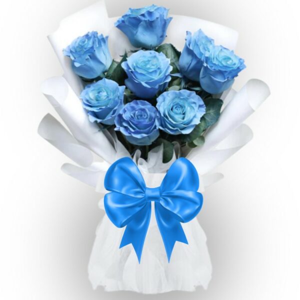 # 01 - A Luxurious Bouquet of 9 Blue Roses