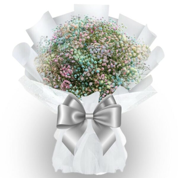 A Luxurious & Premium Bouquet of Rainbow Color Gypsophila's