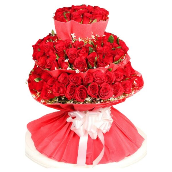 A Big Elegant Bunch of 251 Fresh Red Roses