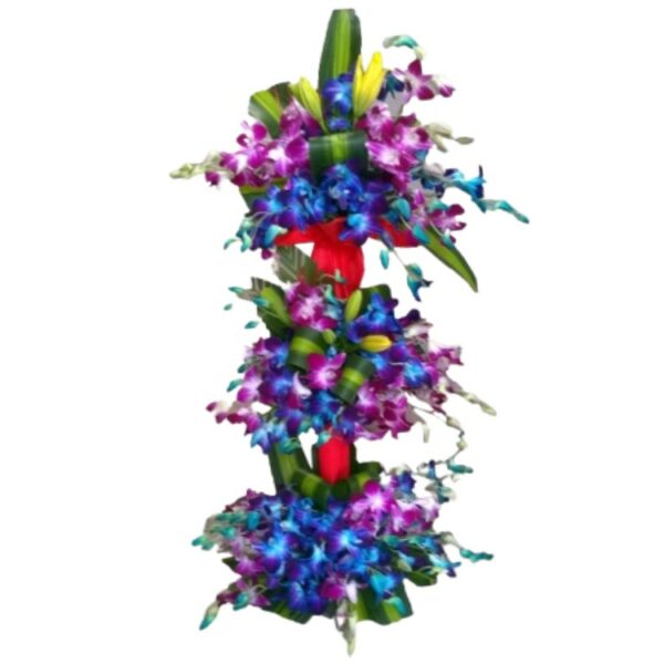 A Big Premium Arrangement of Purple & Blue Orchids (3 Feet Height)