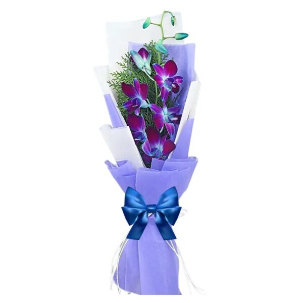 # 0001 - A Unique Small Bouquet of 2 Purple Orchids